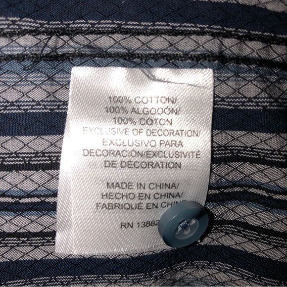 Cody James Mens Size Medium Western Cowboy Shirt Snaps Long Sleeve Blue Striped - Picture 9 of 9